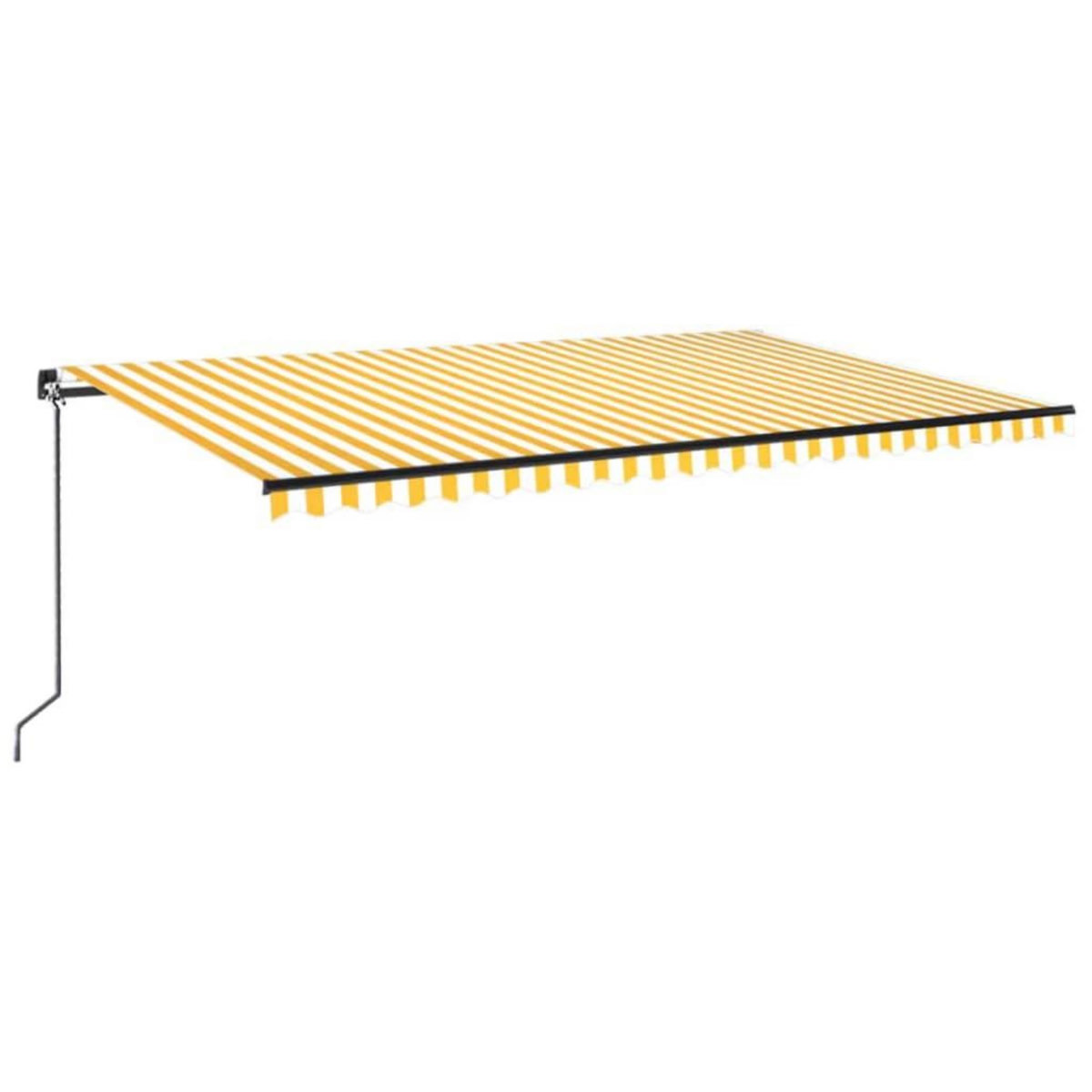 VIDAXL Auvent manuel retractable avec LED 500x300 cm Jaune et blanc