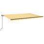 Voir la diapositive 2 : VIDAXL Auvent manuel retractable avec LED 500x300 cm Jaune et blanc