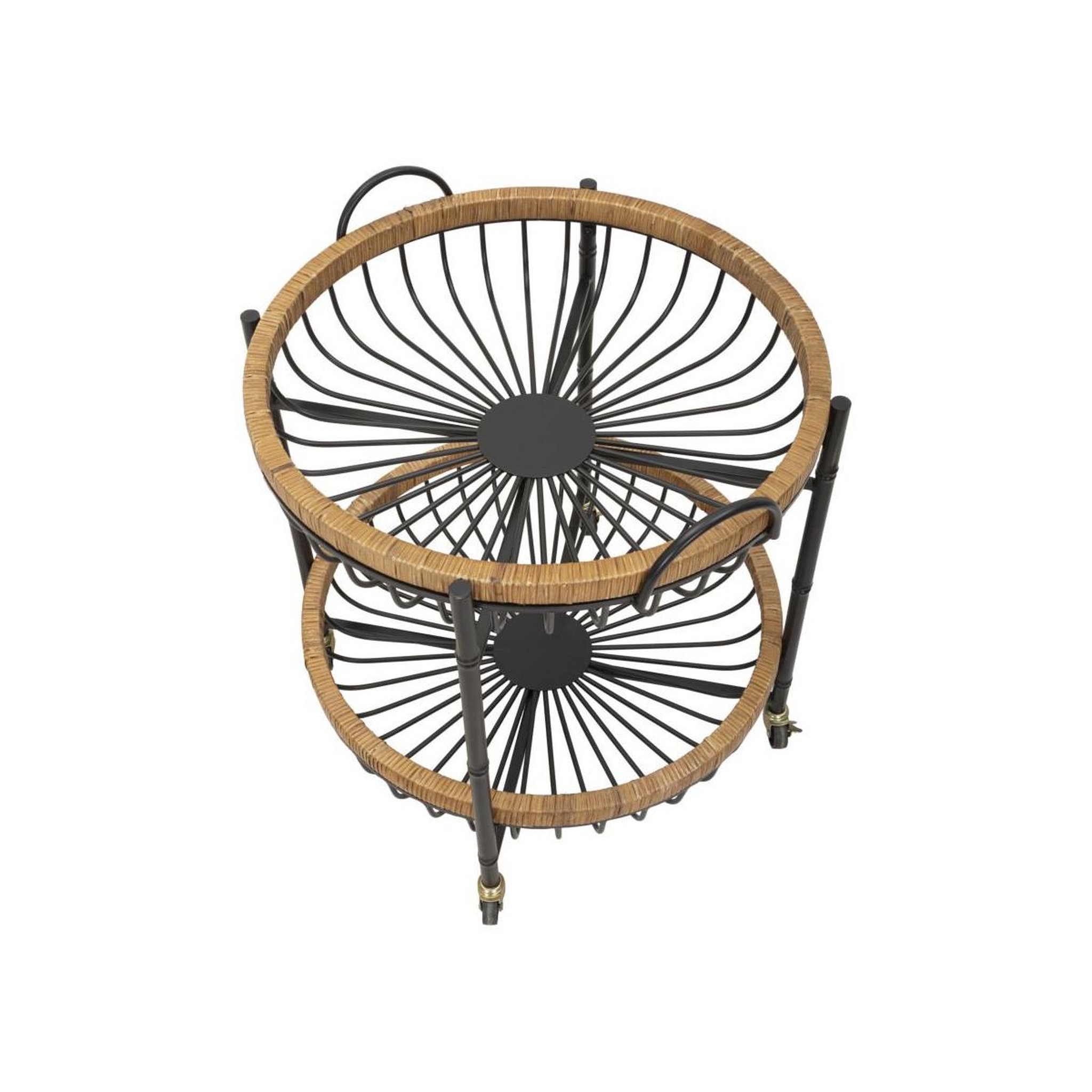 Voir la diapositive 3 : Paris Prix Desserte de cuisine à roulettes  cebu  62cm noir & naturel