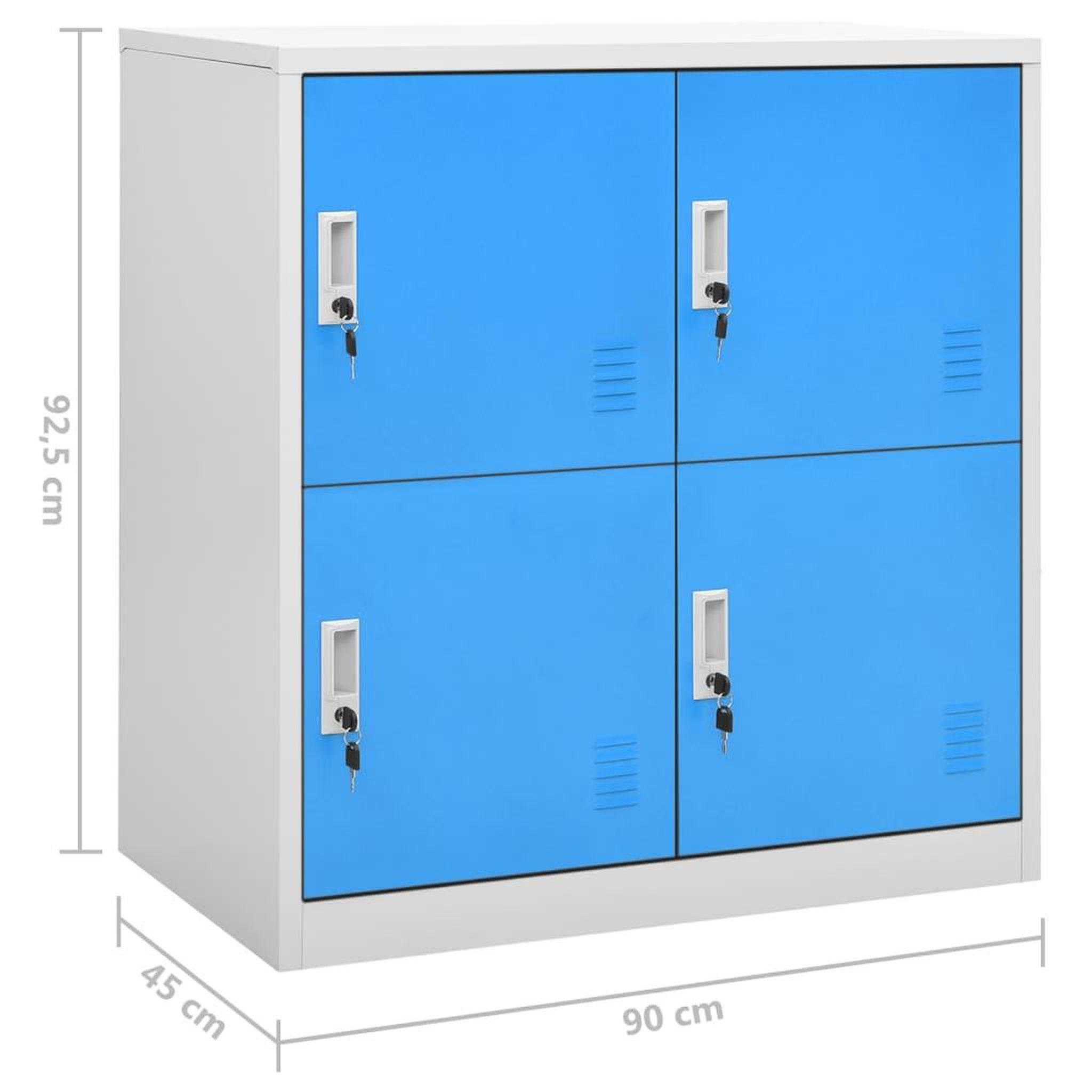 Voir la diapositive 6 : VIDAXL Armoires a casiers 2 pcs Gris clair et bleu 90x45x92,5 cm Acier