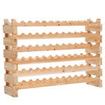 HOMCOM Étagère à bouteilles casier à vin range bouteilles horizontal 6 niveaux 72 bouteilles max. dim. 114L x 28l x 80H cm bois de pin massif