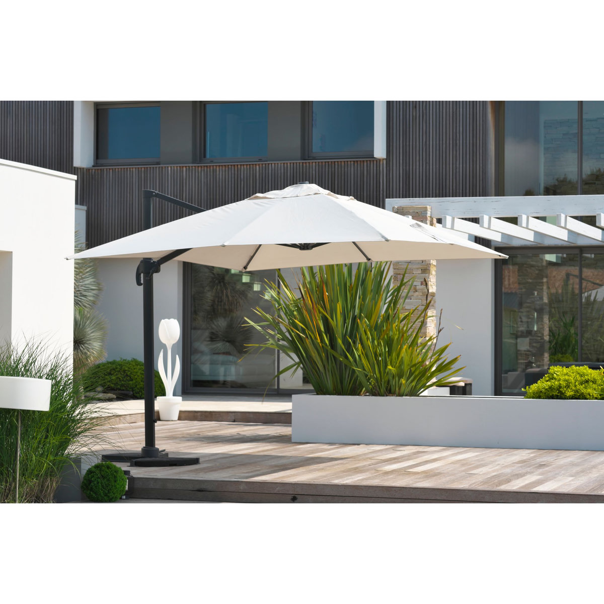 DCB GARDEN Parasol déporté rectangle SEVILLA 4x3M