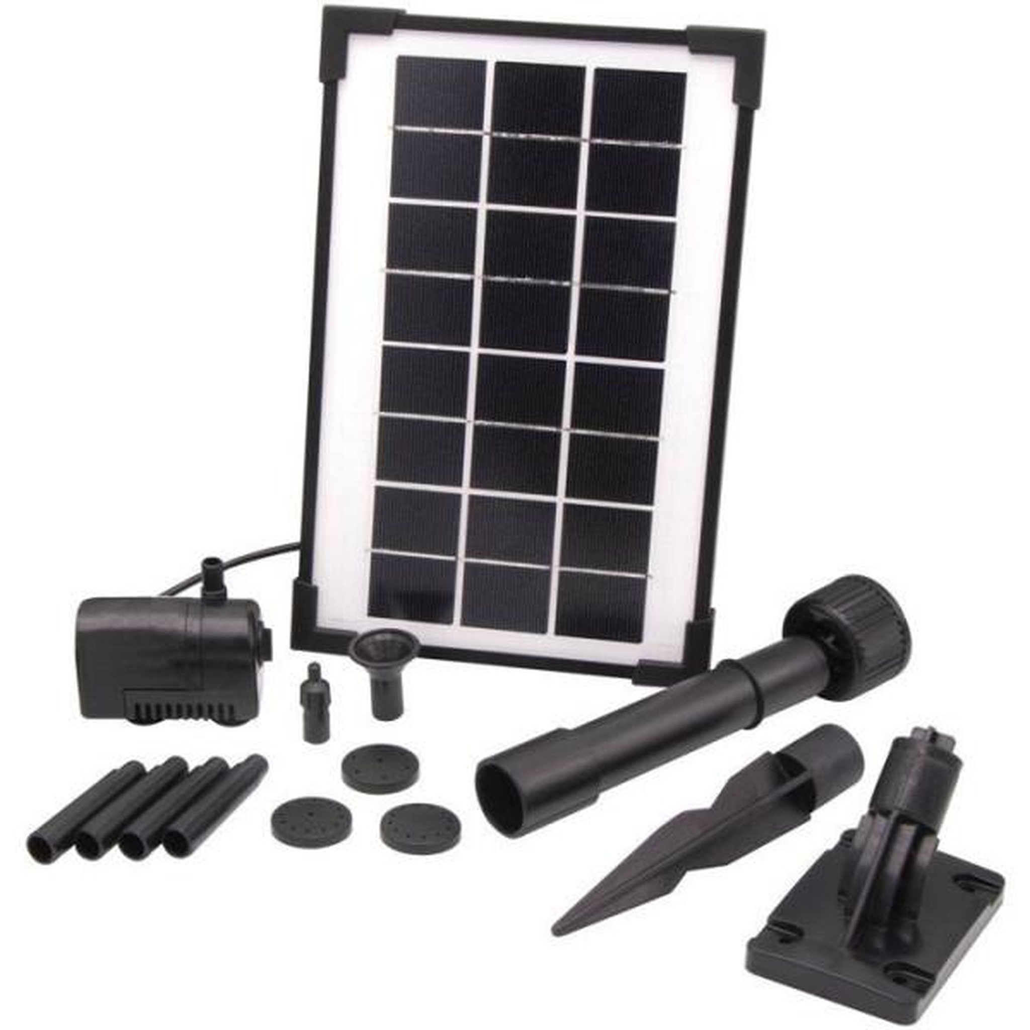 Ubbink Pompe fontaine - UBBINK - SolarMax 250 - Débit 200 l/h - Panneau solaire 6V 160mA - Jets volcan & cloche
