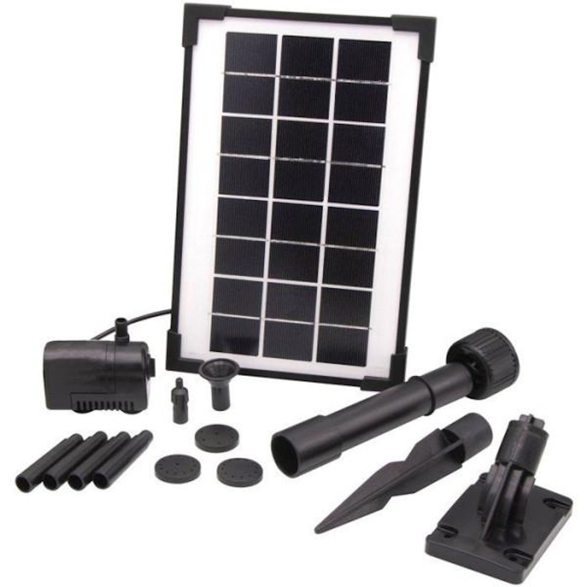 Ubbink Pompe fontaine - UBBINK - SolarMax 250 - Débit 200 l/h - Panneau solaire 6V 160mA - Jets volcan & cloche