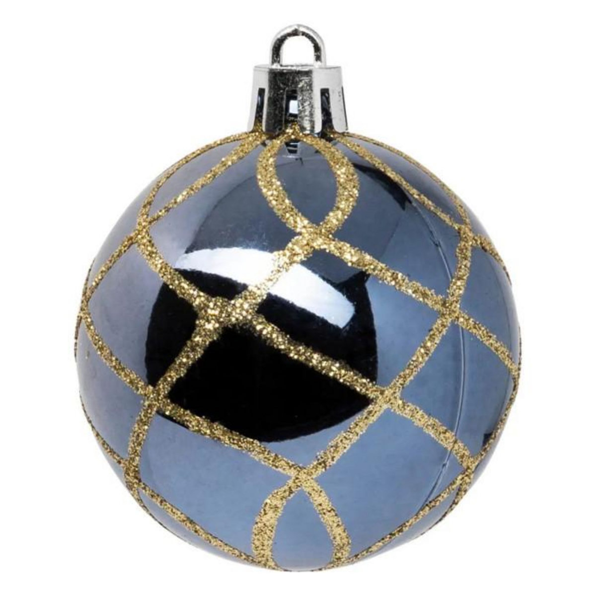 ATMOSPHERA Lot de 25 Boules de Noël  Maison des Couleurs  6cm Bleu & Or