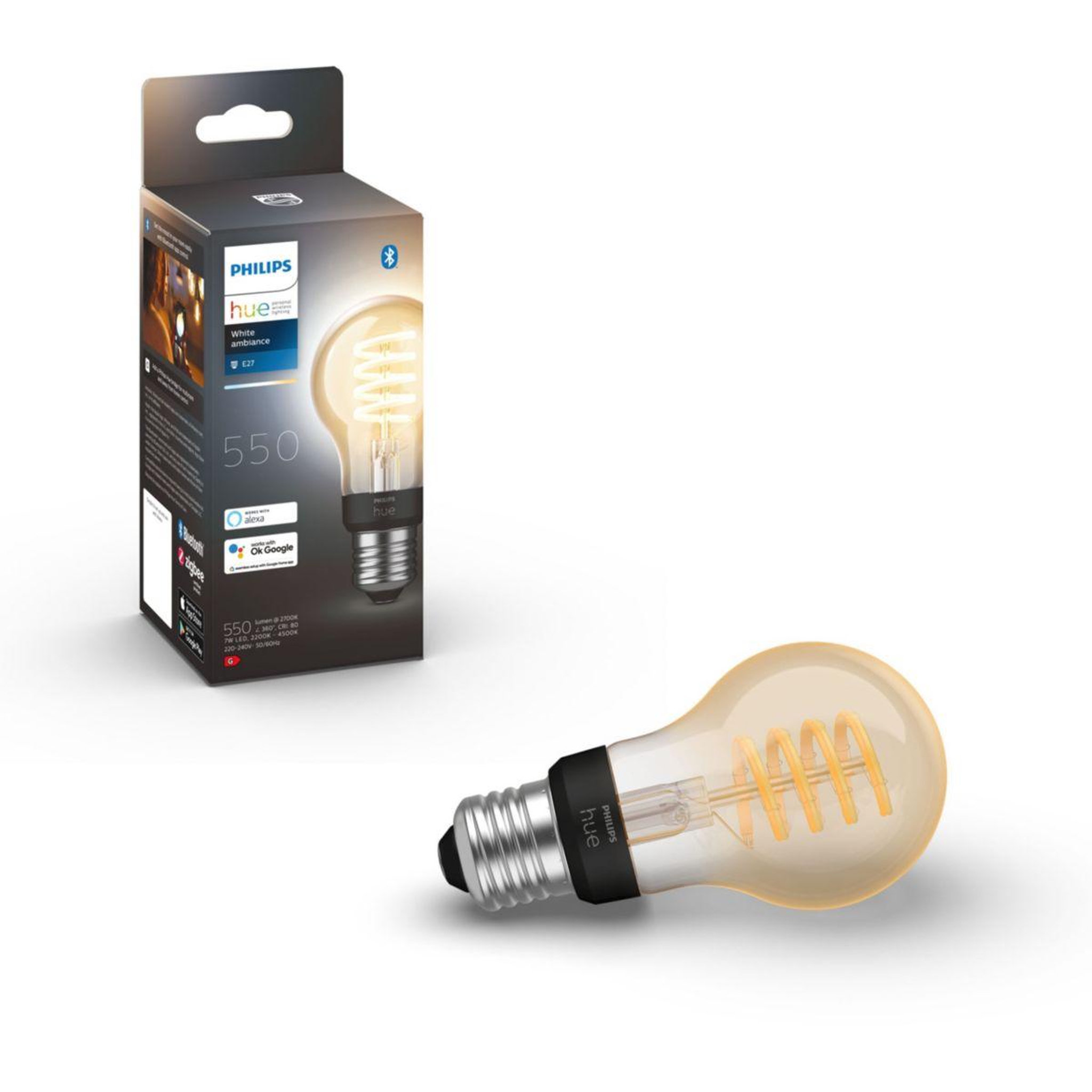 PHILIPS HUE Ampoule LED connectée E27 White Ambiance Filament