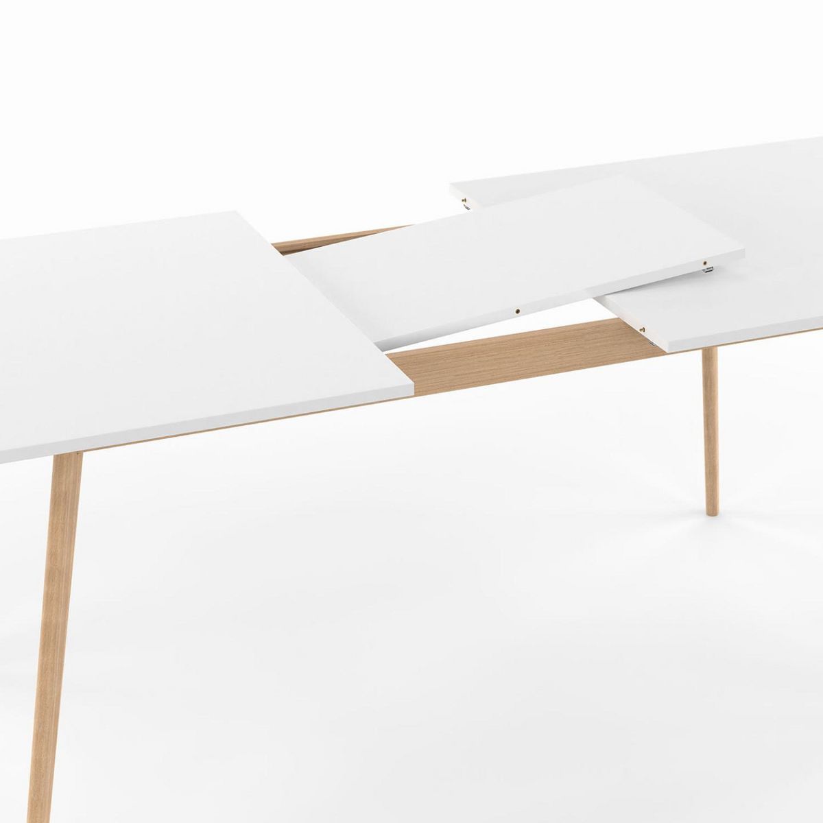 ID MARKET Ensemble table à manger extensible INGA 160-200 cm et 6 chaises SARA blanches design scandinave