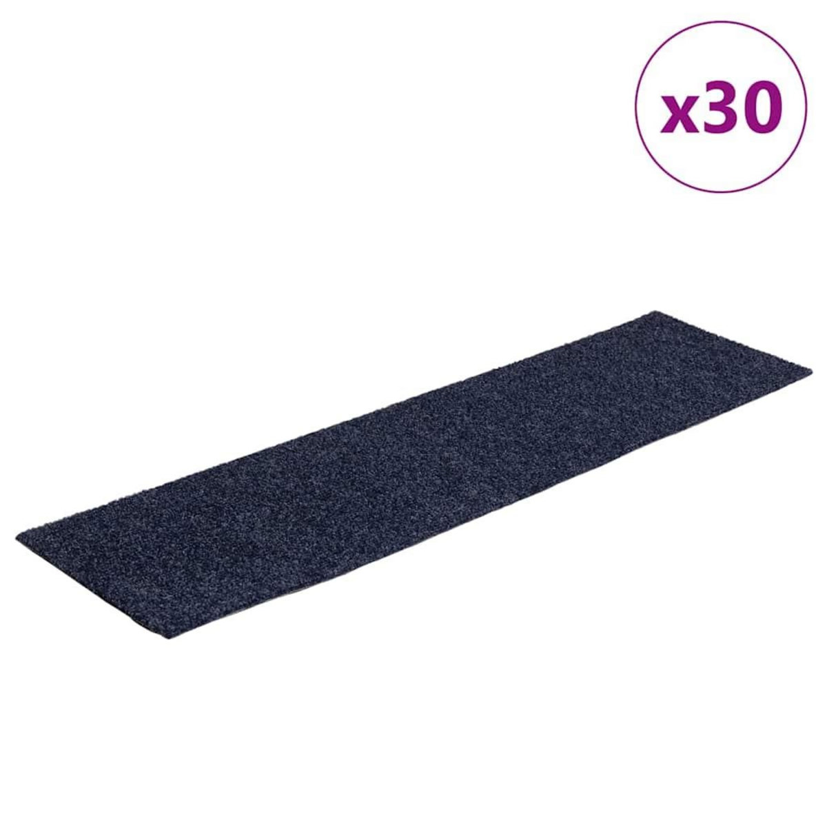 VIDAXL Tapis d'escalier auto-adhesifs 30 pcs gris bleu 76x20 cm