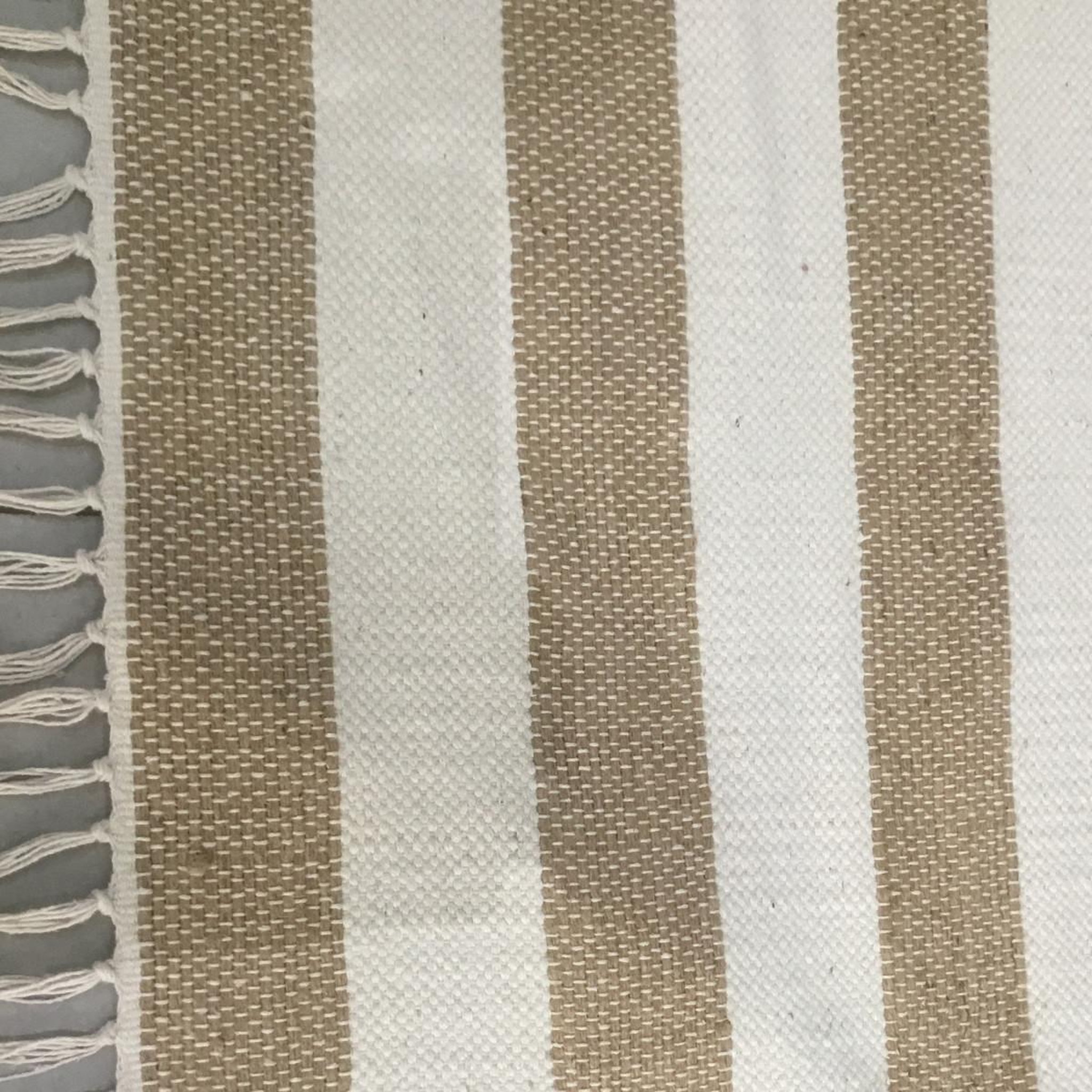 Voir la diapositive 3 : FUTURE HOME Tapis déco à rayures en jute et coton 60x120cm