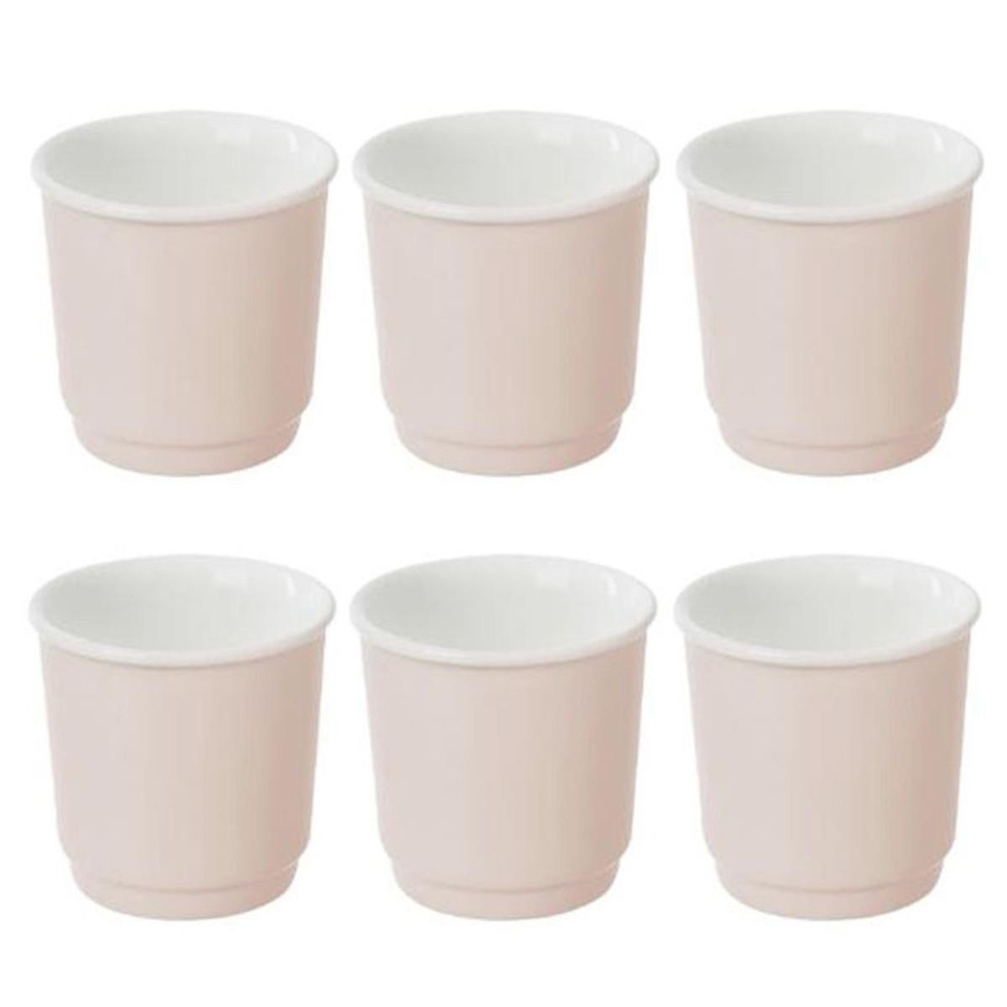 SECRET DE GOURMET Lot de 6 tasses à café  nature  9cl rose