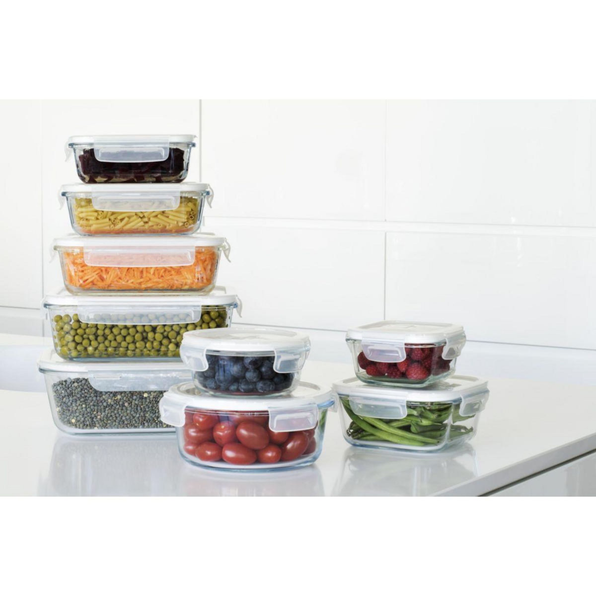 PEBBLY Boîte hermétique RECTANGULAIRE EN VERRE 1.5L