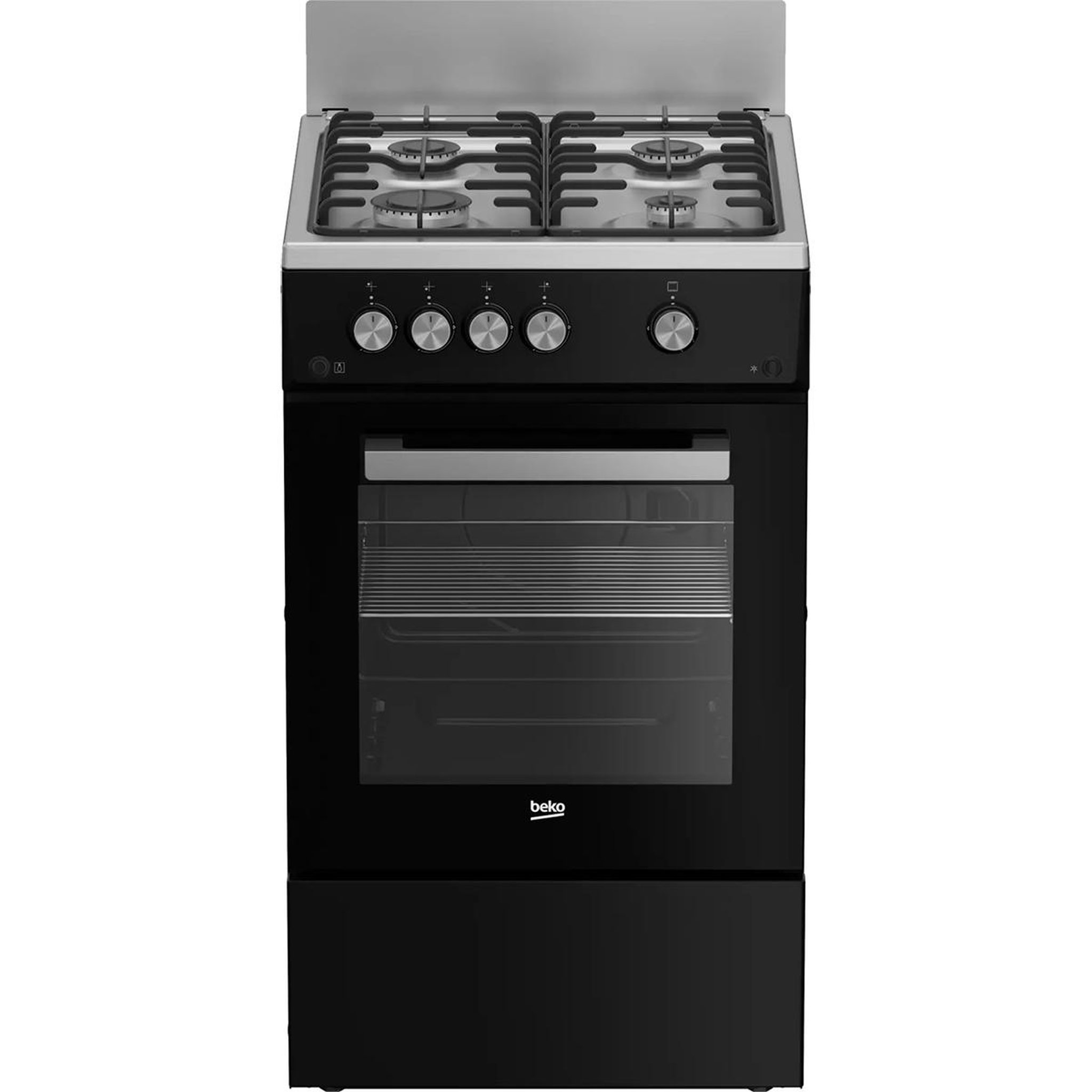 Beko Cuisinière gaz 65l 4 feux noir - fsg52010gbc