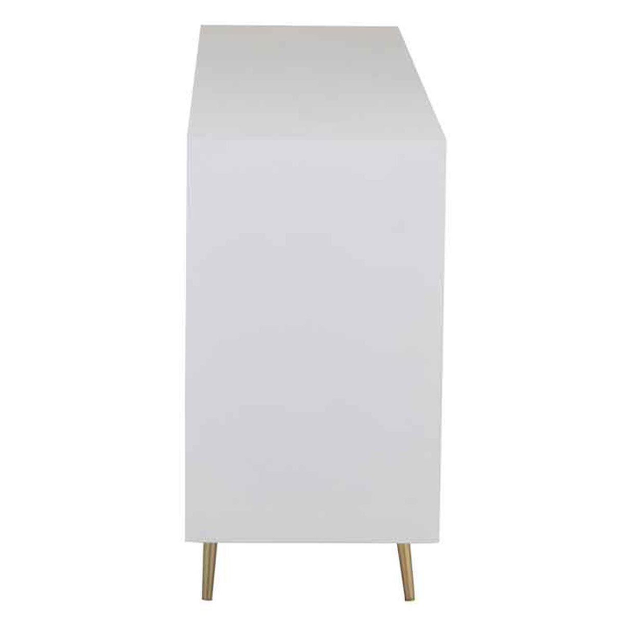 Voir la diapositive 3 : J-LINE Buffet 4 Portes Design  Remina  160cm Blanc & Or