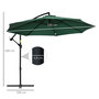 Voir la diapositive 3 : OUTSUNNY Parasol déporté octogonal inclinable pivotant manivelle pied acier Ø 2,9 x 2,4H m vert