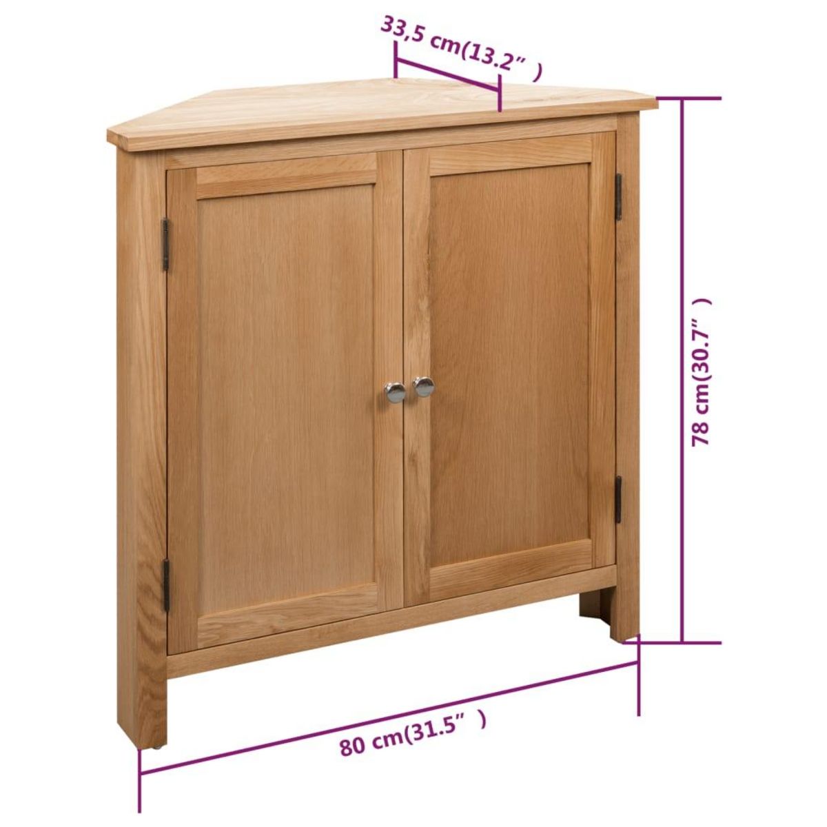 VIDAXL Armoire d'angle 80x33,5x78 cm Bois de chene massif