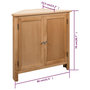 Voir la diapositive 6 : VIDAXL Armoire d'angle 80x33,5x78 cm Bois de chene massif