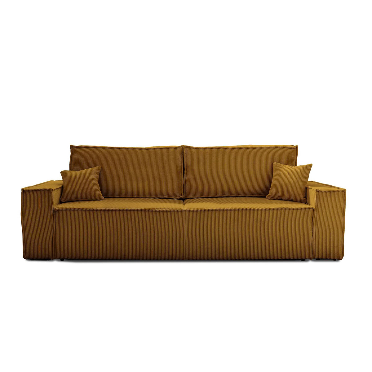 BEST MOBILIER Dellia - canapé 3 places convertible - avec coffre - en velours côtelé - style contemporain