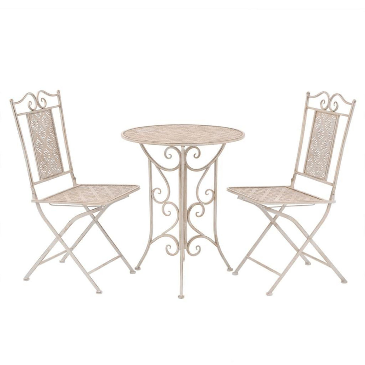 VIDAXL Mobilier de bistro 3 pcs Acier Blanc
