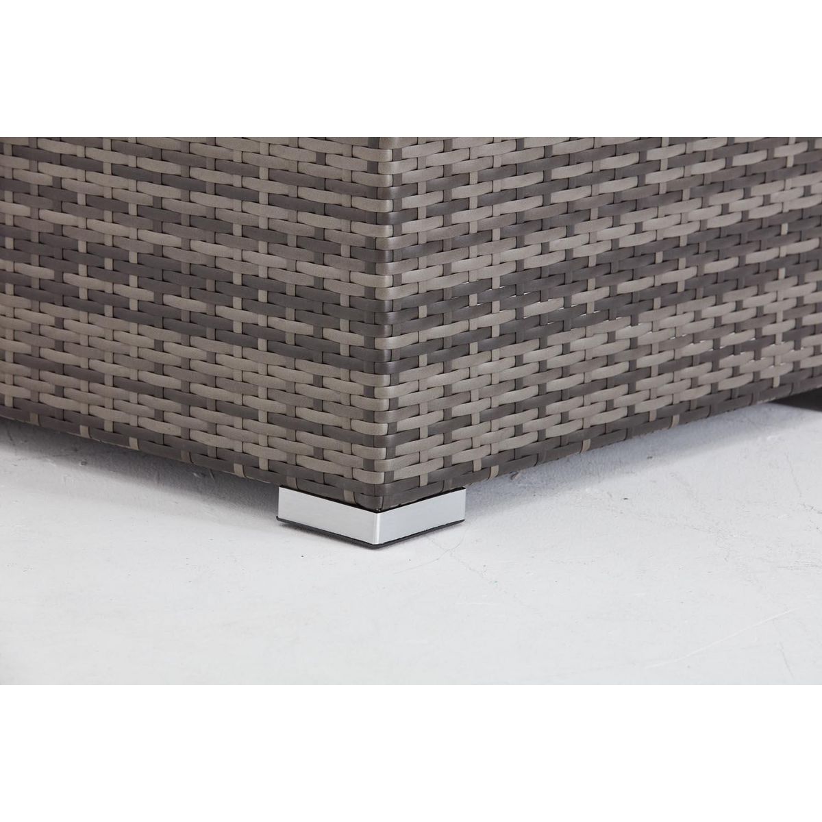 CONCEPT USINE Salon de jardin 4 places en résine tressée gris MOANA