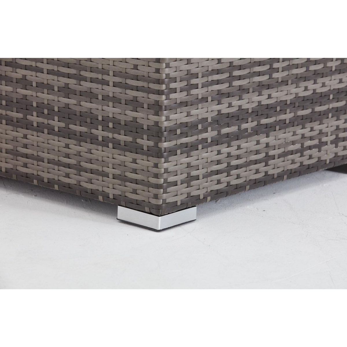 CONCEPT USINE Salon de jardin 4 places en résine tressée gris MOANA