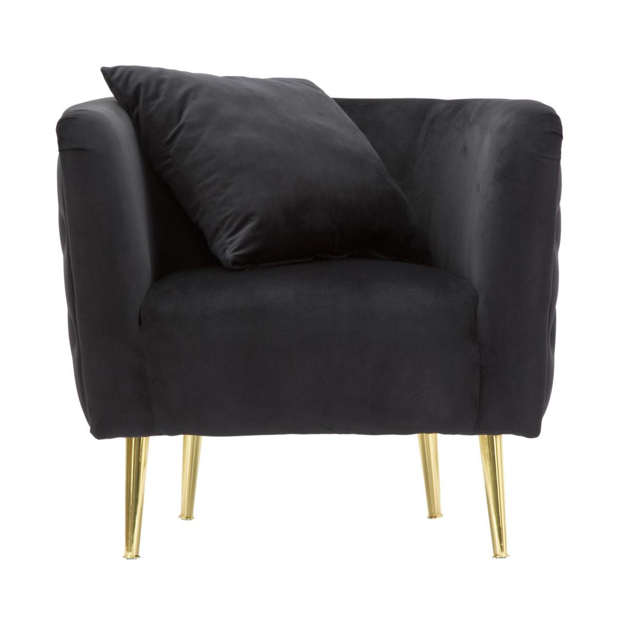 Voir la diapositive 2 : Paris Prix Fauteuil en velours  bucarest  76cm noir