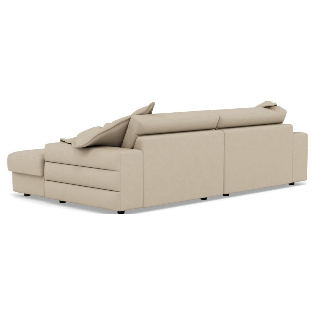 LISA DESIGN Loredana - canapé droit 4 places double méridienne - assise profonde - en tissu texturé