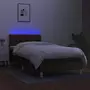 VIDAXL Sommier a lattes de lit et matelas et LED Marron fonce 80x200cm