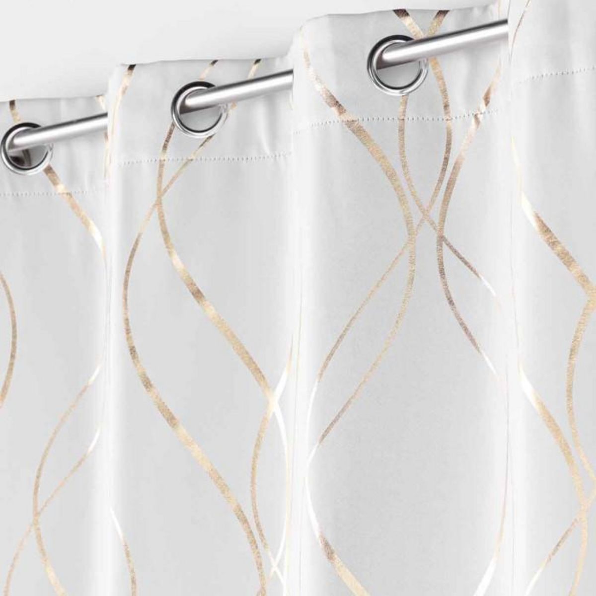 Paris Prix Rideau Occultant  Élise  135x240cm Blanc & Or