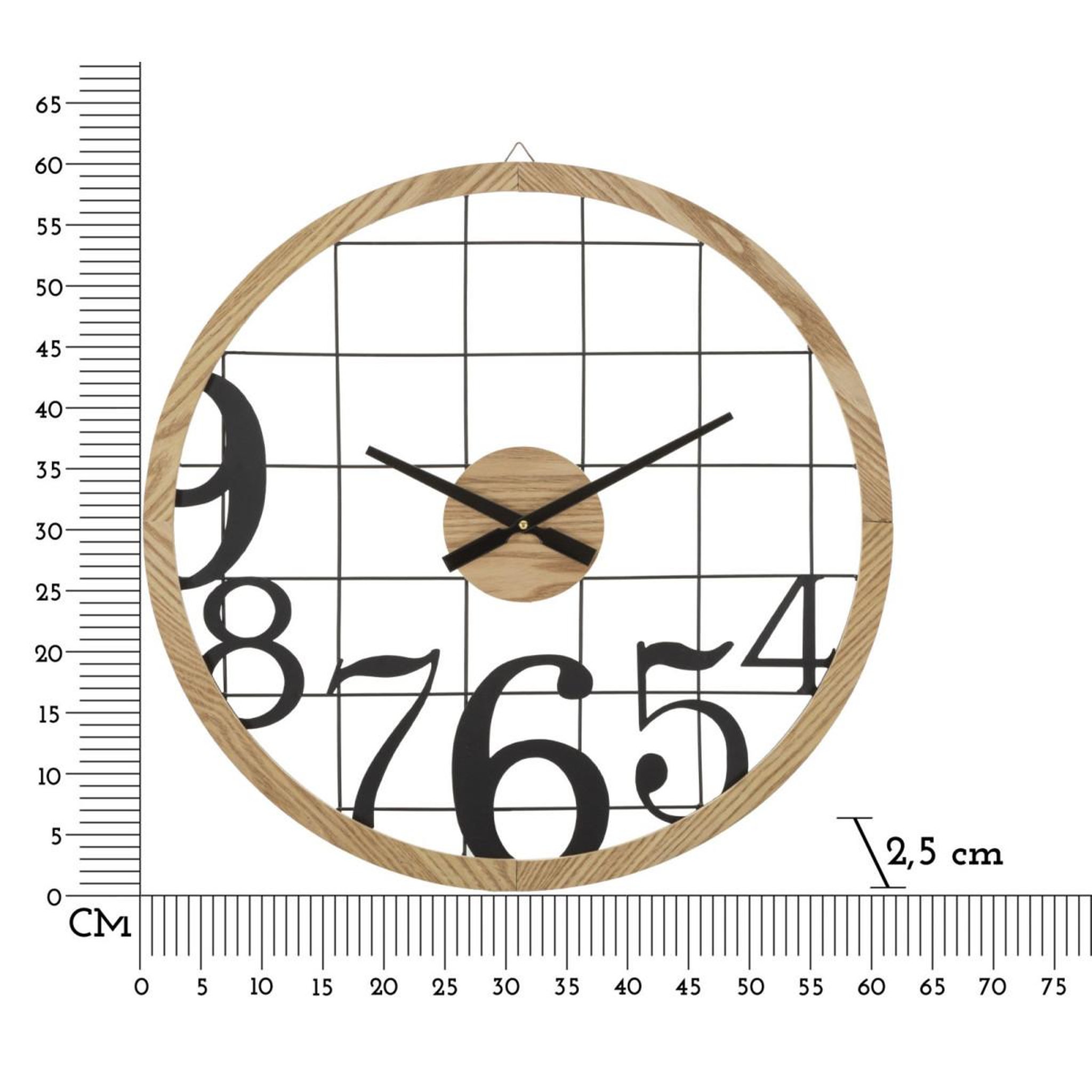 Voir la diapositive 6 : Paris Prix Horloge murale en métal  numbers  60cm noir