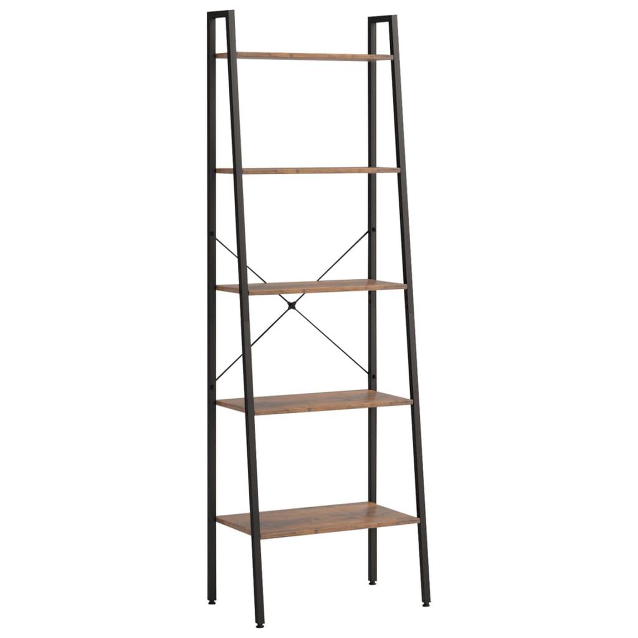 Voir la diapositive 2 : VIDAXL Etagere sur pied 5 niveaux Marron fonce et noir 56x35x174 cm