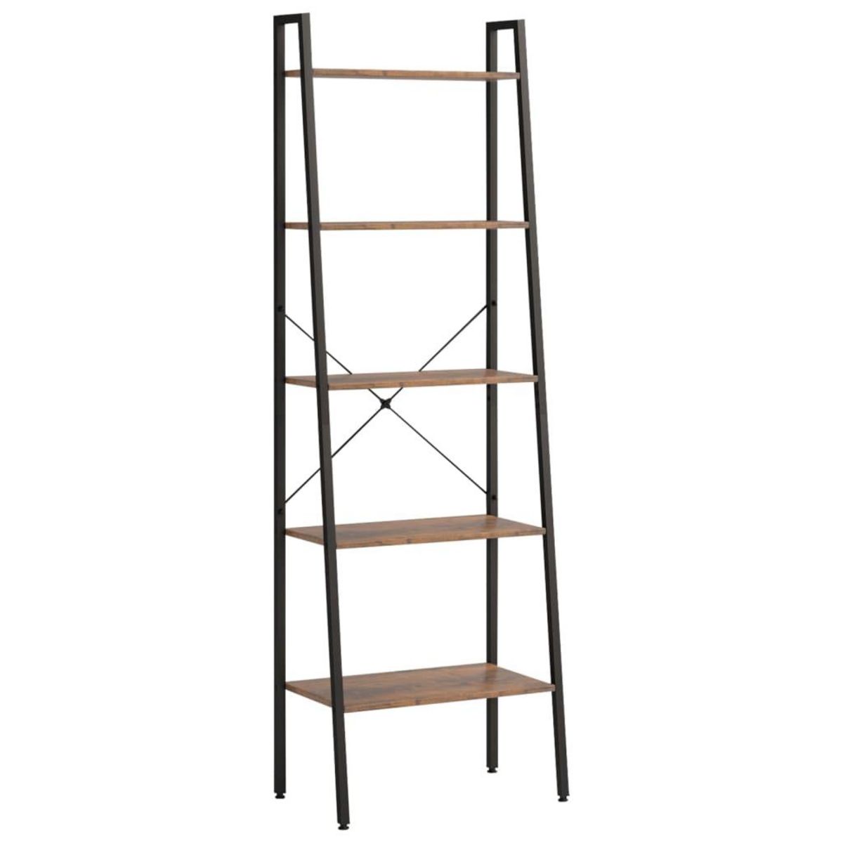 VIDAXL Etagere sur pied 5 niveaux Marron fonce et noir 56x35x174 cm