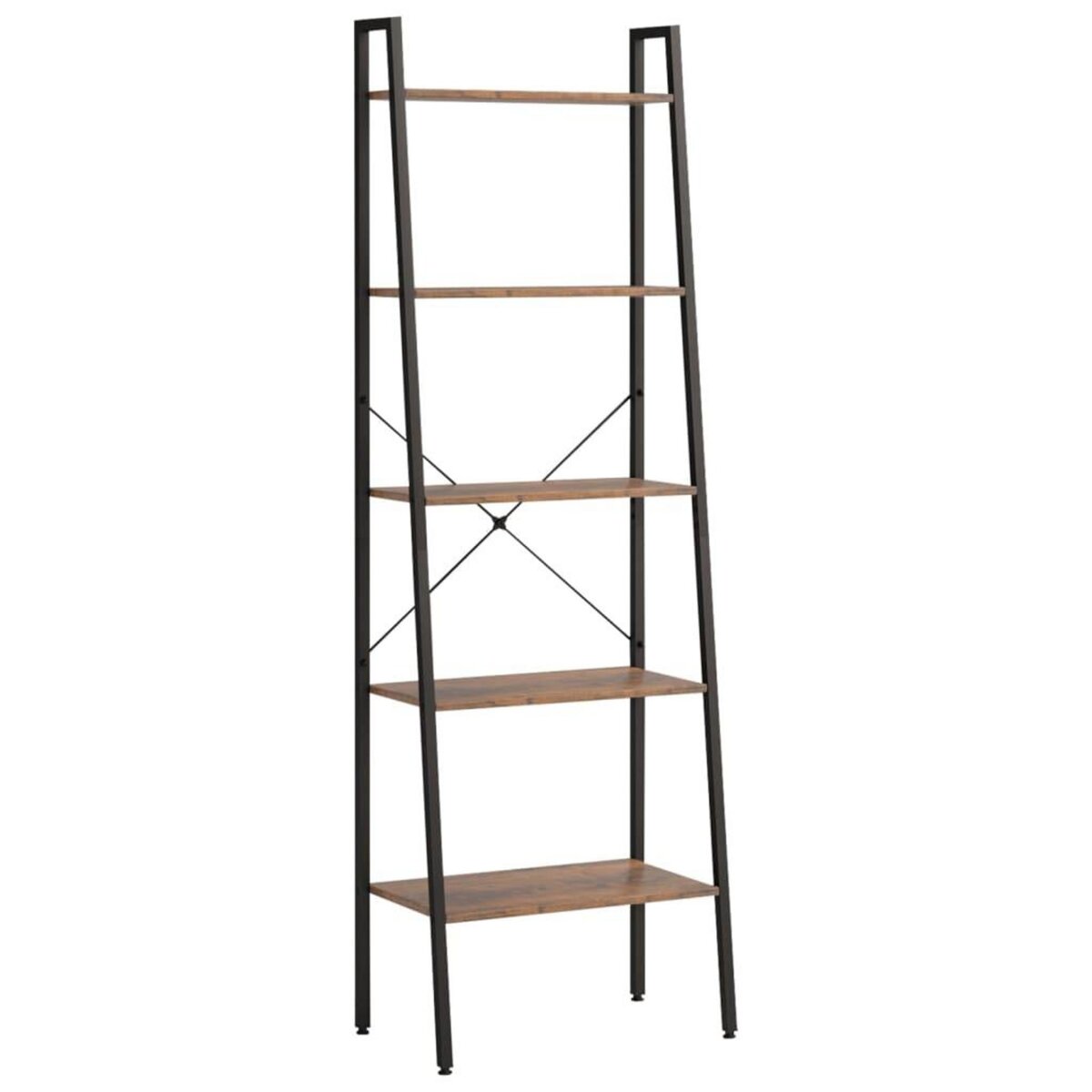 VIDAXL Etagere sur pied 5 niveaux Marron fonce et noir 56x35x174 cm