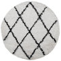 Voir la diapositive 2 : VIDAXL Tapis shaggy a poils longs moderne creme et noir Ø 80 cm