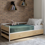 Voir la diapositive 2 : ID MARKET Lit banquette 90 x 190 cm DETROIT convertible 180 x 190 cm hêtre et blanc style industriel