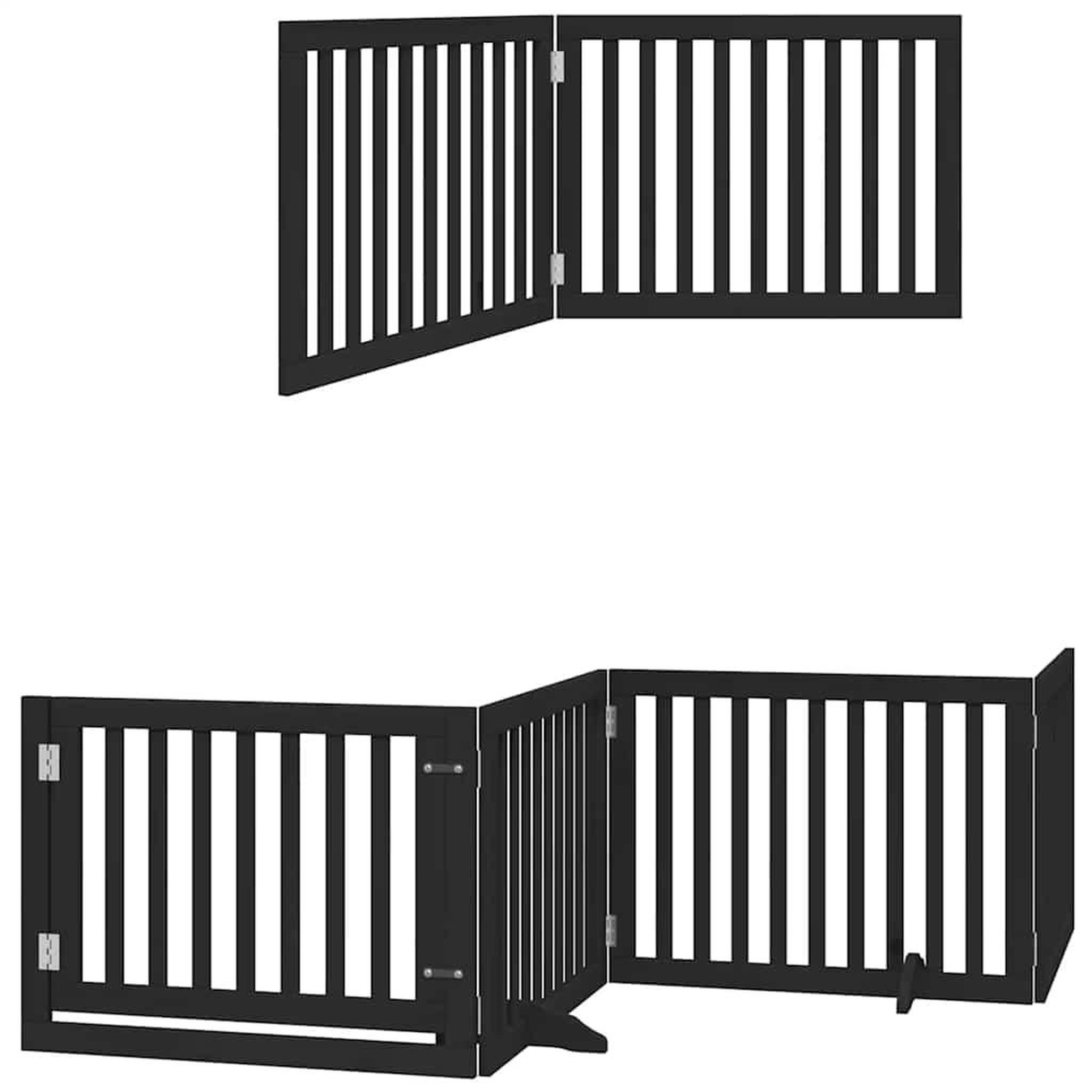 Voir la diapositive 6 : VIDAXL Barriere pour chien porte pliable 6 panneaux noir bois peuplier