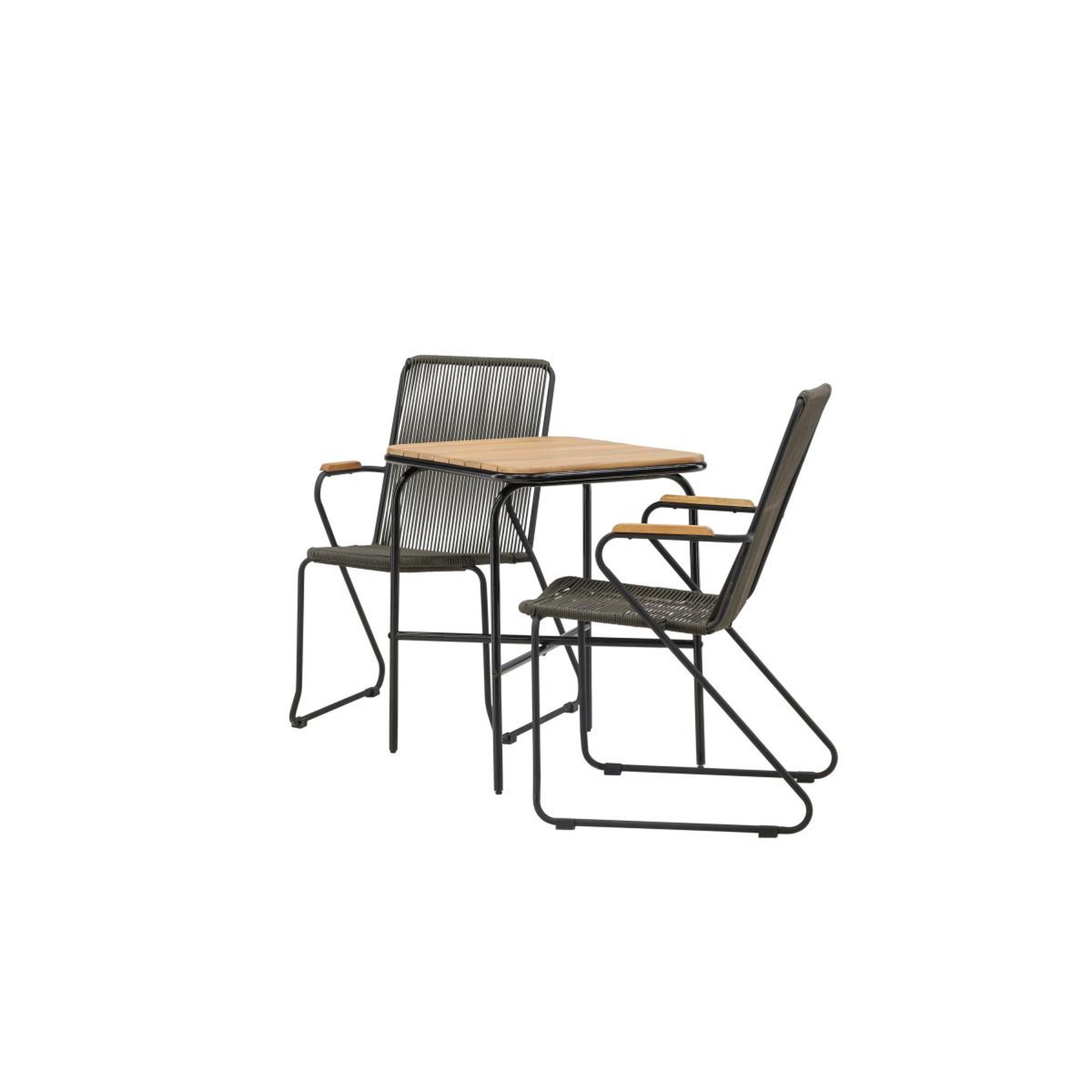Voir la diapositive 6 : Paris Prix Ensemble table de jardin & 2 chaises  holmbeck & matstolar  74cm naturel & gris foncé