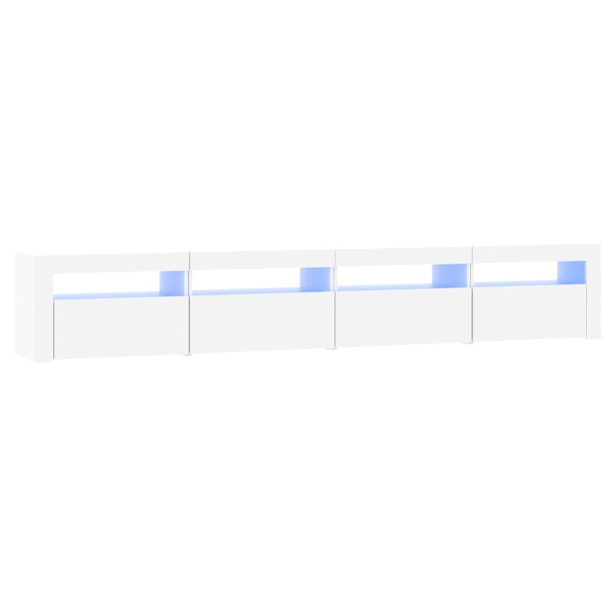 Voir la diapositive 2 : VIDAXL Meuble TV avec lumieres LED Blanc 240x35x40 cm