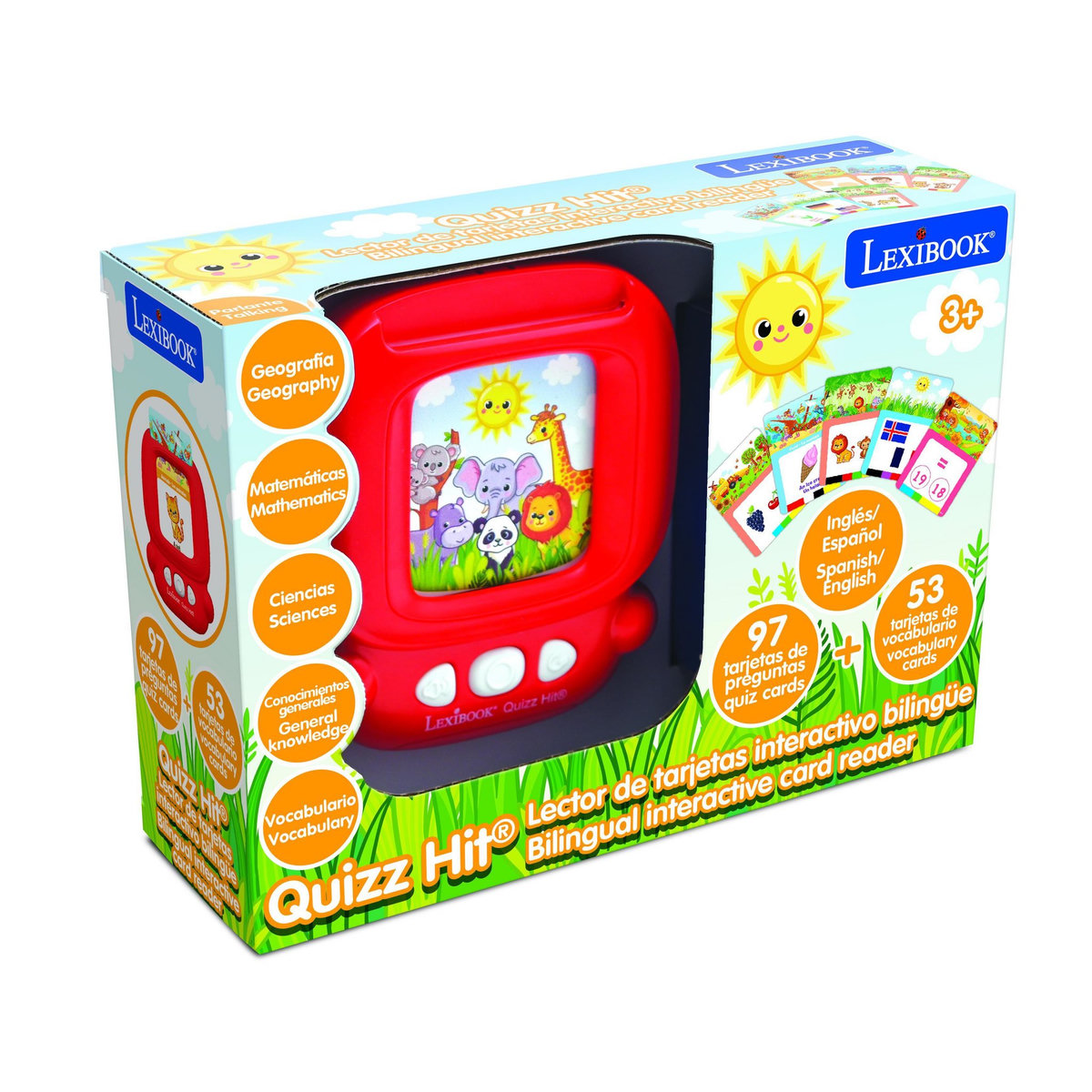 Lexibook Lecteur de cartes interactif parlant bilingue Quizz Hit anglais et espagnol