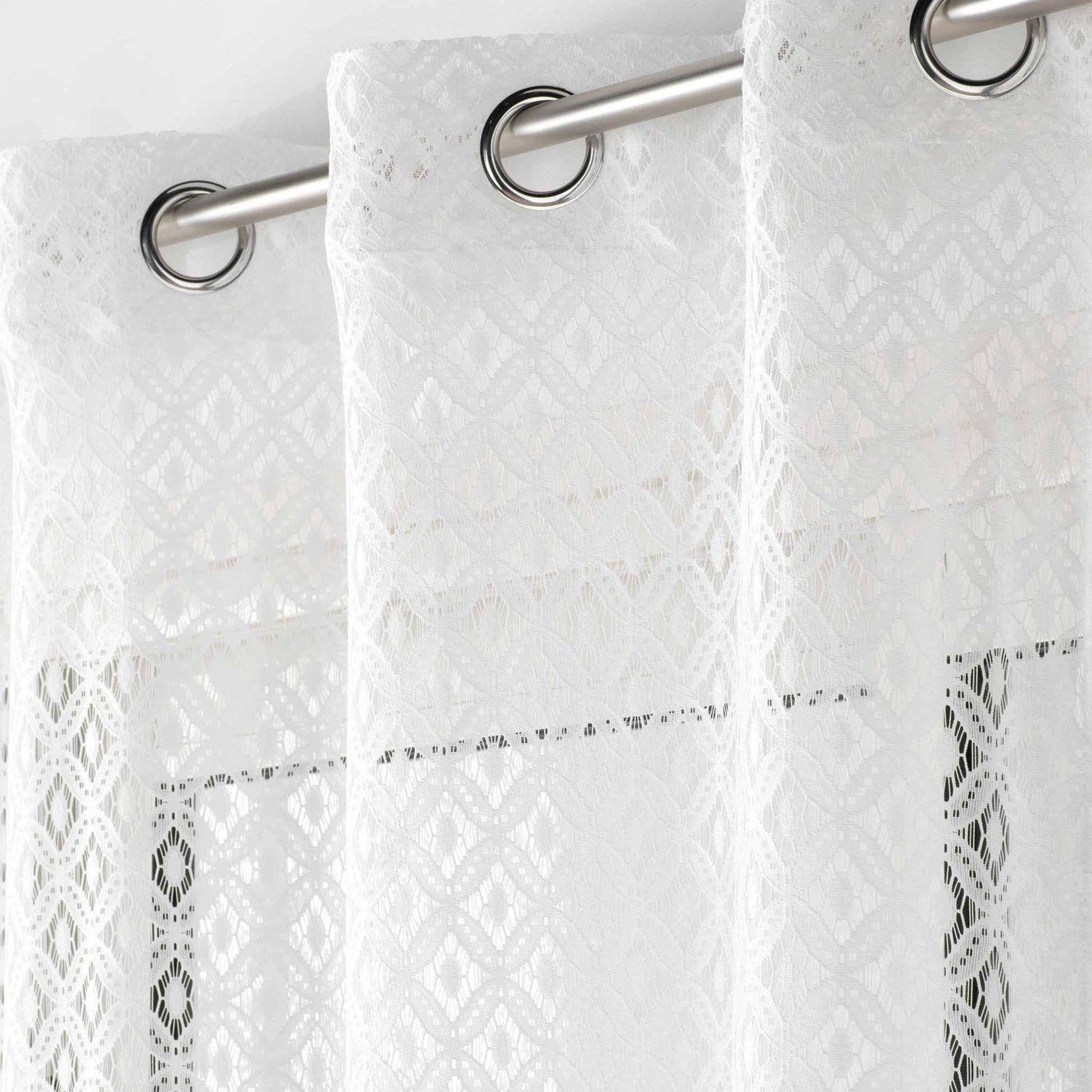 Voir la diapositive 5 : Douceur d'Intérieur Voilage maille adèle - 140 x 240 cm - blanc