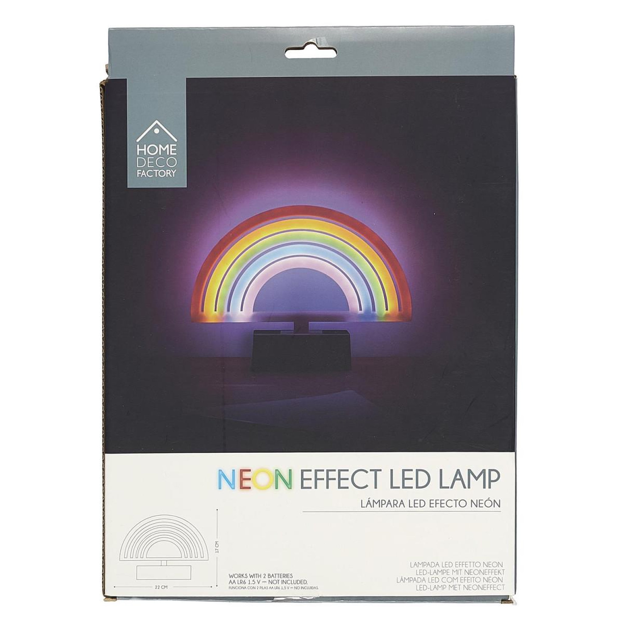 Voir la diapositive 4 : The Home Deco Factory Lampe led effet néon  arc en ciel  22cm multicolore