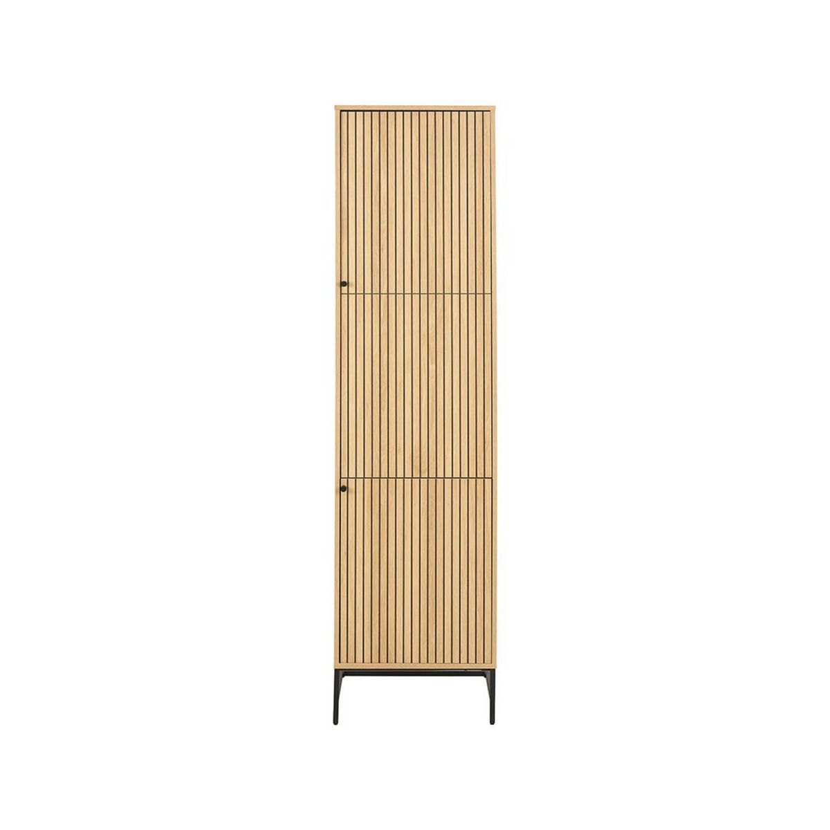 LISA DESIGN Marc – armoire dressing – avec étagères et penderie - effet bois et pieds métal