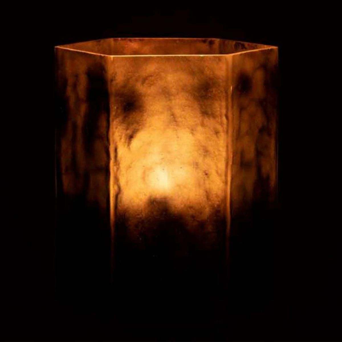 Paris Prix Photophore Vintage  Hexagone  18cm Gris