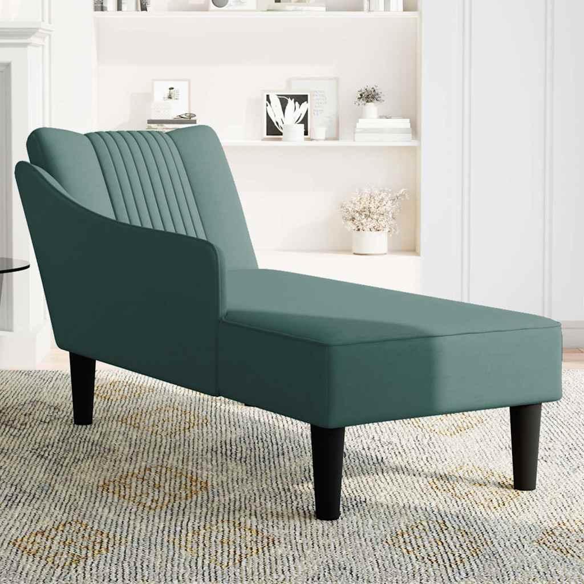 Voir la diapositive 3 : VIDAXL Fauteuil long avec accoudoir droit vert fonce velours
