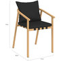 Voir la diapositive 5 : ID MARKET Lot de 4 chaises de jardin MALTA structure en métal effet bois, lanières et coussins noirs