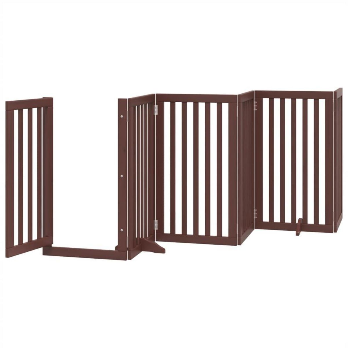 VIDAXL Barriere pour chiens avec porte 6 panneaux bois de peuplier