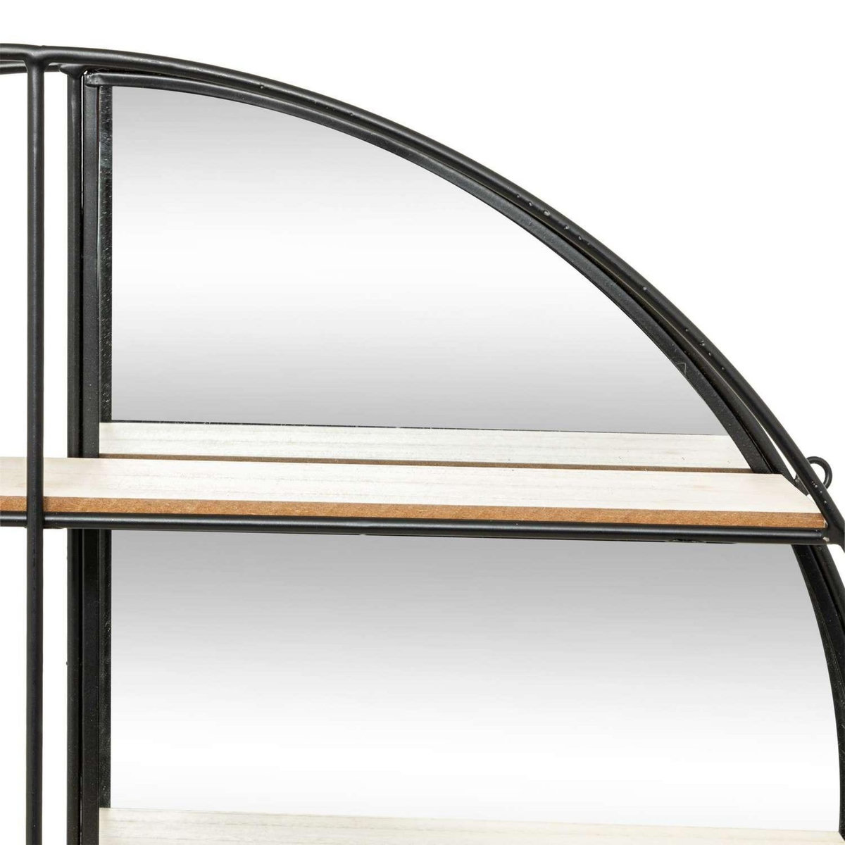 ATMOSPHERA Étagère en métal et fibres de bois avec miroir - Noir