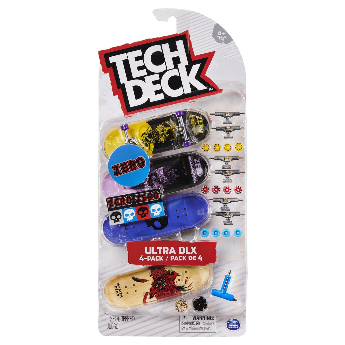SPIN MASTER Tech Deck Pack de 4 patins à doigts Ultra Dlx Zéro
