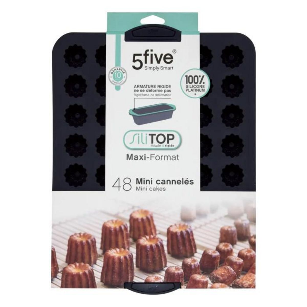 FIVE Moule 48 Cannelés Silicone  Silitop  40cm Gris