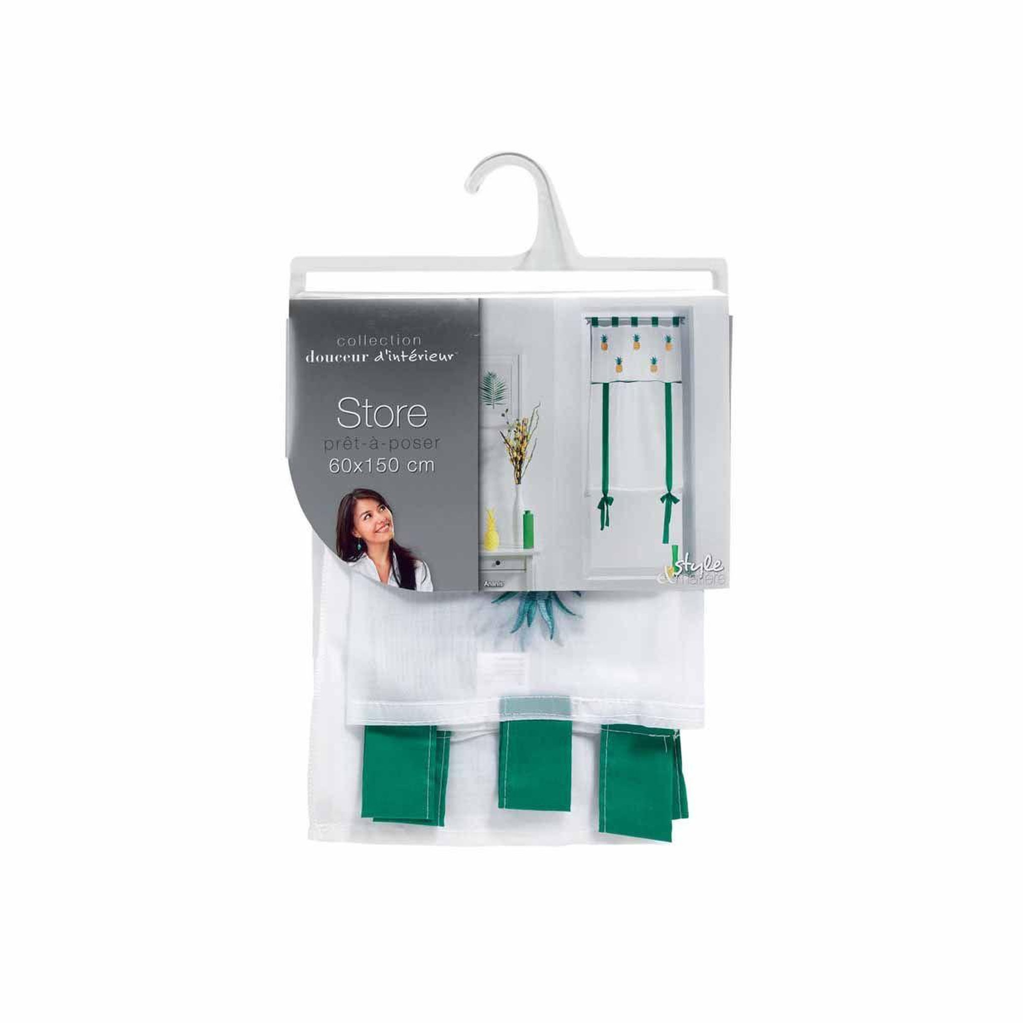 Voir la diapositive 2 : Douceur d'Intérieur Store voilage  ananis  60x150cm blanc