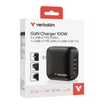 Verbatim Verbatim GaN Charger 100W Universel Noir Secteur Charge rapide Intérieure